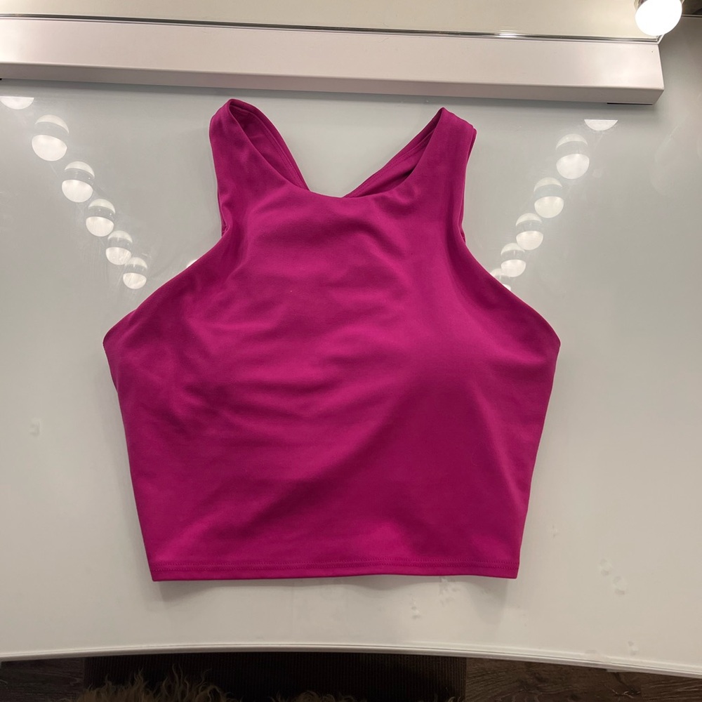 magenta athleta high neck top